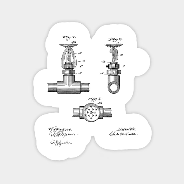 Vintage Patent Hand Drawing Sticker by TheYoungDesigns